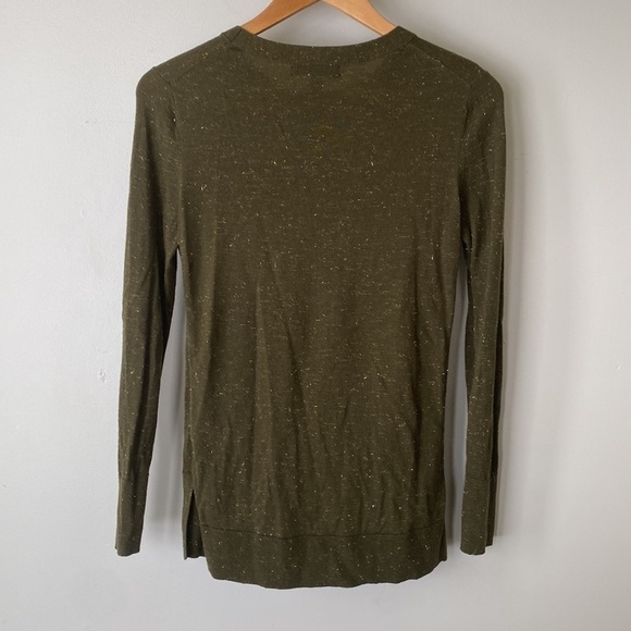 Banana Republic modal wool blend crew neck sweater green and gold Size XS - Picture 9 of 9